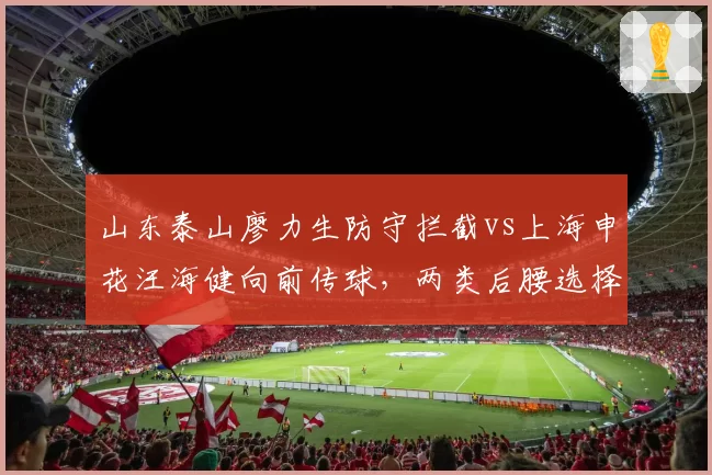 山东泰山廖力生防守拦截vs上海申花汪海健向前传球，两类后腰选择博弈